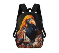 sinyumoney Backpacks,Kids School Backpack,3D Printed Oriental Toucan Children Backpacks,Kids Kindergarten Cute Travel Bags Casual Daypack for Boys School Students 17inch