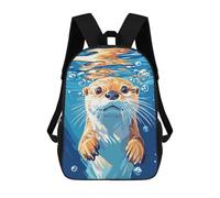 sinyumoney Backpacks,Kids School Backpack,3D Printed Otter Swimming Underwater Illustration Children Backpacks,Kids Kindergarten Cute Travel Bags Casual Daypack for Boys School Students 17inch