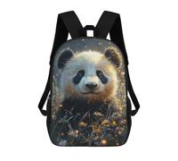 sinyumoney Backpacks,Kids School Backpack,3D Printed Panda in A Field of Flowers Children Backpacks,Kids Kindergarten Cute Travel Bags Casual Daypack for Boys School Students 17inch