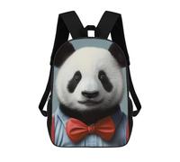 sinyumoney Backpacks,Kids School Backpack,3D Printed Panda in Formal Attire Children Backpacks,Kids Kindergarten Cute Travel Bags Casual Daypack for Boys School Students 17inch