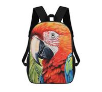 sinyumoney Backpacks,Kids School Backpack,3D Printed Parrot Close Up Portrait Children Backpacks,Kids Kindergarten Cute Travel Bags Casual Daypack for Boys School Students 17inch