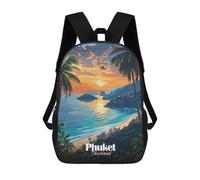 sinyumoney Backpacks,Kids School Backpack,3D Printed Phuket Sunset Beach Children Backpacks,Kids Kindergarten Cute Travel Bags Casual Daypack for Boys School Students 17inch