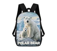 sinyumoney Backpacks,Kids School Backpack,3D Printed Polar Bear Family Children Backpacks,Kids Kindergarten Cute Travel Bags Casual Daypack for Boys School Students 17inch