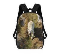 sinyumoney Backpacks,Kids School Backpack,3D Printed Polar Bear in Grass Children Backpacks,Kids Kindergarten Cute Travel Bags Casual Daypack for Boys School Students 17inch