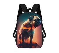 sinyumoney Backpacks,Kids School Backpack,3D Printed Pug Dog Children Backpacks,Kids Kindergarten Cute Travel Bags Casual Daypack for Boys School Students 17inch