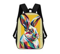 sinyumoney Backpacks,Kids School Backpack,3D Printed Rabbit Wpap Pop Art Children Backpacks,Kids Kindergarten Cute Travel Bags Casual Daypack for Boys School Students 17inch