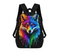 sinyumoney Backpacks,Kids School Backpack,3D Printed Rainbow Fox Pop Art Fox Co Children Backpacks,Kids Kindergarten Cute Travel Bags Casual Daypack for Boys School Students 17inch