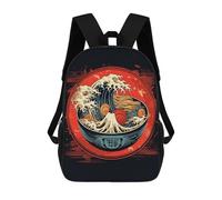 sinyumoney Backpacks,Kids School Backpack,3D Printed Ramen Japanese Food Children Backpacks,Kids Kindergarten Cute Travel Bags Casual Daypack for Boys School Students 17inch