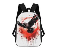 sinyumoney Backpacks,Kids School Backpack,3D Printed Raven Ink Children Backpacks,Kids Kindergarten Cute Travel Bags Casual Daypack for Boys School Students 17inch