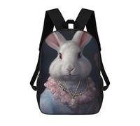 sinyumoney Backpacks,Kids School Backpack,3D Printed Royal Rabbit Portrait Children Backpacks,Kids Kindergarten Cute Travel Bags Casual Daypack for Boys School Students 17inch