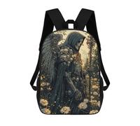 sinyumoney Backpacks,Kids School Backpack,3D Printed Skeletal Angel in A Field Children Backpacks,Kids Kindergarten Cute Travel Bags Casual Daypack for Boys School Students 17inch