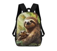 sinyumoney Backpacks,Kids School Backpack,3D Printed Sloth And Turtle Children Backpacks,Kids Kindergarten Cute Travel Bags Casual Daypack for Boys School Students 17inch