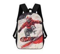 sinyumoney Backpacks,Kids School Backpack,3D Printed Snowboarder in Action Children Backpacks,Kids Kindergarten Cute Travel Bags Casual Daypack for Boys School Students 17inch