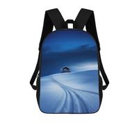 sinyumoney Backpacks,Kids School Backpack,3D Printed Snowy Cabin Landscape Children Backpacks,Kids Kindergarten Cute Travel Bags Casual Daypack for Boys School Students 17inch