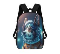 sinyumoney Backpacks,Kids School Backpack,3D Printed Space Dog Fantasy Children Backpacks,Kids Kindergarten Cute Travel Bags Casual Daypack for Boys School Students 17inch