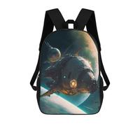 sinyumoney Backpacks,Kids School Backpack,3D Printed Space Station Odyssey -6 Children Backpacks,Kids Kindergarten Cute Travel Bags Casual Daypack for Boys School Students 17inch