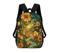 sinyumoney Backpacks,Kids School Backpack,3D Printed Stained Glass Sunflower Galaxy Children Backpacks,Kids Kindergarten Cute Travel Bags Casual Daypack for Boys School Students 17inch