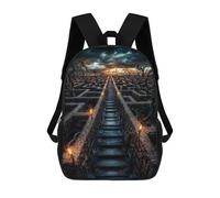sinyumoney Backpacks,Kids School Backpack,3D Printed Stone Maze at Sunset Children Backpacks,Kids Kindergarten Cute Travel Bags Casual Daypack for Boys School Students 17inch