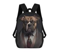 sinyumoney Backpacks,Kids School Backpack,3D Printed Stylish Dog Portrait in Suit Children Backpacks,Kids Kindergarten Cute Travel Bags Casual Daypack for Boys School Students 17inch