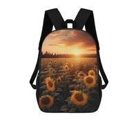 sinyumoney Backpacks,Kids School Backpack,3D Printed Sunflower Field Children Backpacks,Kids Kindergarten Cute Travel Bags Casual Daypack for Boys School Students 17inch