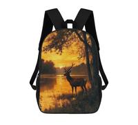 sinyumoney Backpacks,Kids School Backpack,3D Printed Sunset Deer Children Backpacks,Kids Kindergarten Cute Travel Bags Casual Daypack for Boys School Students 17inch