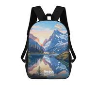 sinyumoney Backpacks,Kids School Backpack,3D Printed Swiss National Park, Switzerland Landscape Children Backpacks,Kids Kindergarten Cute Travel Bags Casual Daypack for Boys School Students 17inch