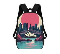 sinyumoney Backpacks,Kids School Backpack,3D Printed Sydney Skyline with Opera House Children Backpacks,Kids Kindergarten Cute Travel Bags Casual Daypack for Boys School Students 17inch