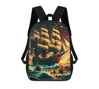 sinyumoney Backpacks,Kids School Backpack,3D Printed The Legend Pirates Children Backpacks,Kids Kindergarten Cute Travel Bags Casual Daypack for Boys School Students 17inch