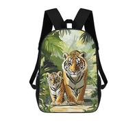 sinyumoney Backpacks,Kids School Backpack,3D Printed Tiger Family in Jungle Children Backpacks,Kids Kindergarten Cute Travel Bags Casual Daypack for Boys School Students 17inch