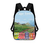 sinyumoney Backpacks,Kids School Backpack,3D Printed Travel to Cape Town Children Backpacks,Kids Kindergarten Cute Travel Bags Casual Daypack for Boys School Students 17inch