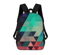 sinyumoney Backpacks,Kids School Backpack,3D Printed Triangular Pattern III Children Backpacks,Kids Kindergarten Cute Travel Bags Casual Daypack for Boys School Students 17inch