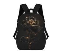sinyumoney Backpacks,Kids School Backpack,3D Printed Vintage Black Rose Flower Children Backpacks,Kids Kindergarten Cute Travel Bags Casual Daypack for Boys School Students 17inch