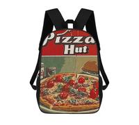 sinyumoney Backpacks,Kids School Backpack,3D Printed Vintage Pizza Children Backpacks,Kids Kindergarten Cute Travel Bags Casual Daypack for Boys School Students 17inch
