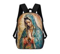 sinyumoney Backpacks,Kids School Backpack,3D Printed Virgin of Guadalupe Children Backpacks,Kids Kindergarten Cute Travel Bags Casual Daypack for Boys School Students 17inch