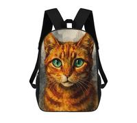 sinyumoney Backpacks,Kids School Backpack,3D Printed Watercolor Portrait of An Orange Cat Children Backpacks,Kids Kindergarten Cute Travel Bags Casual Daypack for Boys School Students 17inch