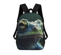 sinyumoney Backpacks,Kids School Backpack,3D Printed Wet Frog CloseUp Children Backpacks,Kids Kindergarten Cute Travel Bags Casual Daypack for Boys School Students 17inch
