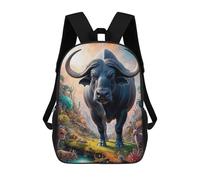 sinyumoney Backpacks,Kids School Backpack,3D Printed Whimsical Water Buffalo Children Backpacks,Kids Kindergarten Cute Travel Bags Casual Daypack for Boys School Students 17inch