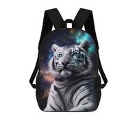 sinyumoney Backpacks,Kids School Backpack,3D Printed White Tiger Galaxy Animal Children Backpacks,Kids Kindergarten Cute Travel Bags Casual Daypack for Boys School Students 17inch