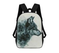 sinyumoney Backpacks,Kids School Backpack,3D Printed Wolf Profile Painting Children Backpacks,Kids Kindergarten Cute Travel Bags Casual Daypack for Boys School Students 17inch