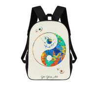sinyumoney Backpacks,Kids School Backpack,3D Printed Yin Yang Art Children Backpacks,Kids Kindergarten Cute Travel Bags Casual Daypack for Boys School Students 17inch