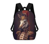 sinyumoney Backpacks,Kids School Backpack,3D Printed Zebra Poster Children Backpacks,Kids Kindergarten Cute Travel Bags Casual Daypack for Boys School Students 17inch