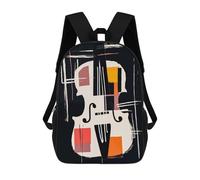 sinyumoney Backpacks Kids School Backpack Abstract Cello School Bag 3D Printed School Bag for Boys Elementary And Middle School Students 17inch