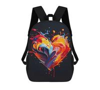 sinyumoney Backpacks Kids School Backpack Abstract Heart Painting School Bag 3D Printed School Bag for Boys Elementary And Middle School Students 17inch