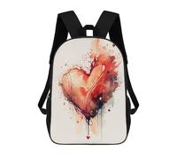 sinyumoney Backpacks Kids School Backpack Abstract Heart Watercolor Art School Bag 3D Printed School Bag for Boys Elementary And Middle School Students 17inch