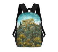 sinyumoney Backpacks Kids School Backpack Acropolis Athens Abstract School Bag 3D Printed School Bag for Boys Elementary And Middle School Students 17inch