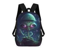 sinyumoney Backpacks Kids School Backpack Alien Art III School Bag 3D Printed School Bag for Boys Elementary And Middle School Students 17inch