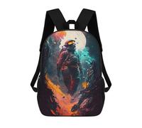 sinyumoney Backpacks Kids School Backpack Astronaut in Fiery Landscape -1 School Bag 3D Printed School Bag for Boys Elementary And Middle School Students 17inch
