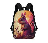 sinyumoney Backpacks Kids School Backpack Autumnal Squirrel Serenity School Bag 3D Printed School Bag for Boys Elementary And Middle School Students 17inch
