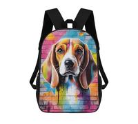 sinyumoney Backpacks Kids School Backpack Beagle Graffiti School Bag 3D Printed School Bag for Boys Elementary And Middle School Students 17inch