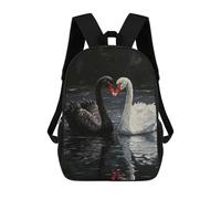 sinyumoney Backpacks Kids School Backpack Black And White Swans Painting School Bag 3D Printed School Bag for Boys Elementary And Middle School Students 17inch